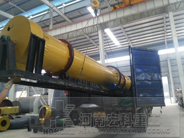 河南商丘的客戶，您采購的Ф1200×8m雞糞烘干機(jī)已發(fā)出